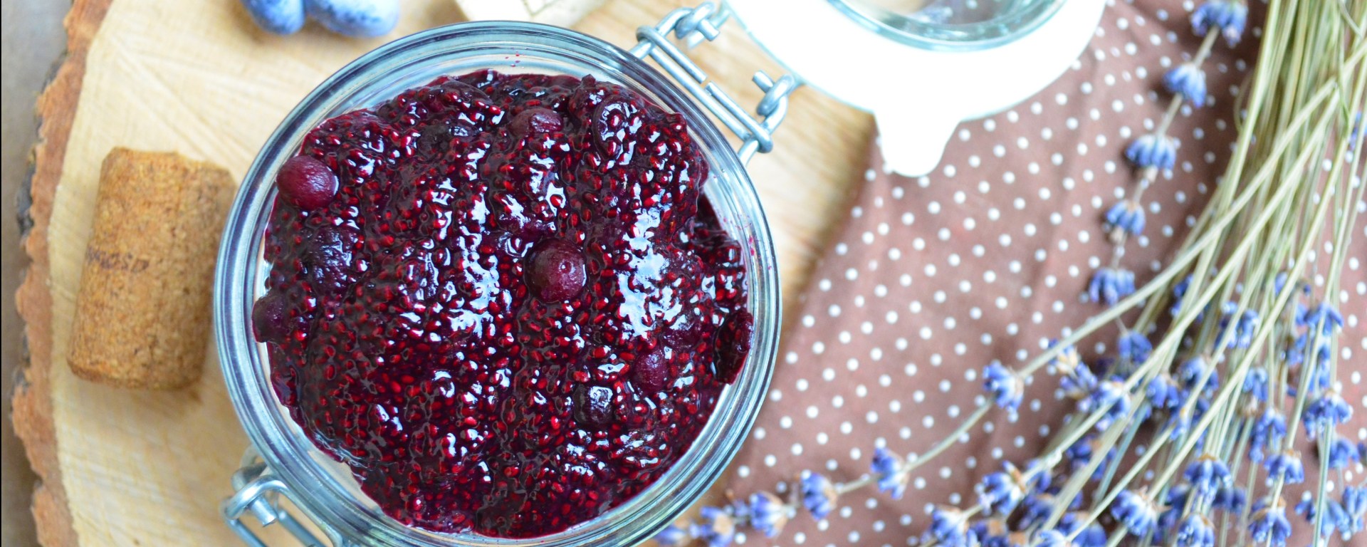 blueberry and lemon chia jam with lavender